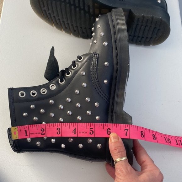 Dr Martens Black 1460 Studs Wanama Leather Lace Up Boots Size 5 - Picture 12 of 13